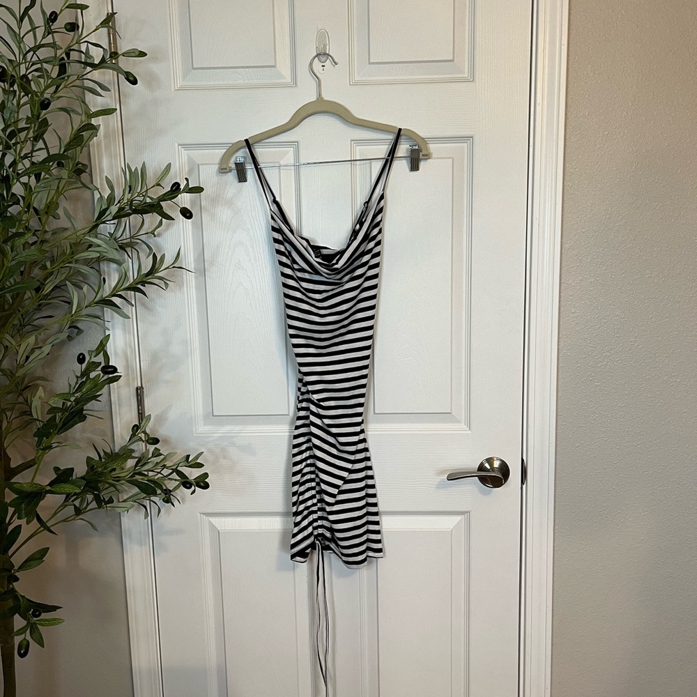 Black and White Striped Dress